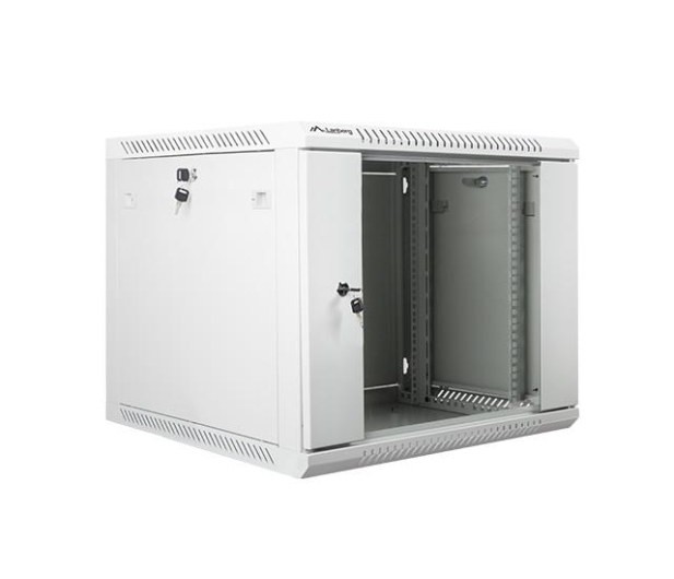 LANBERG Szafa instalacyjna wisząca 19'' 9U 600X600mm szara (drzwi szklane) WF01-6609-10S - 455391 - zdjęcie 3